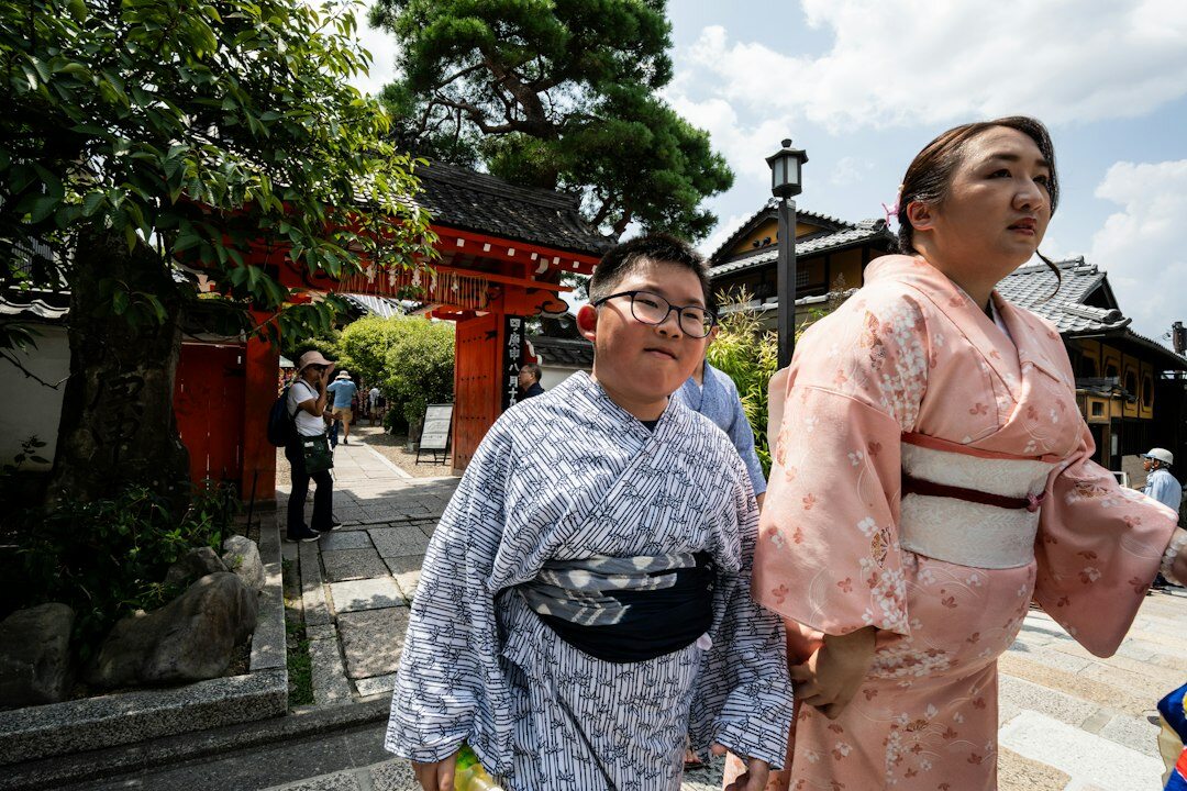 senior couple at japanese temple