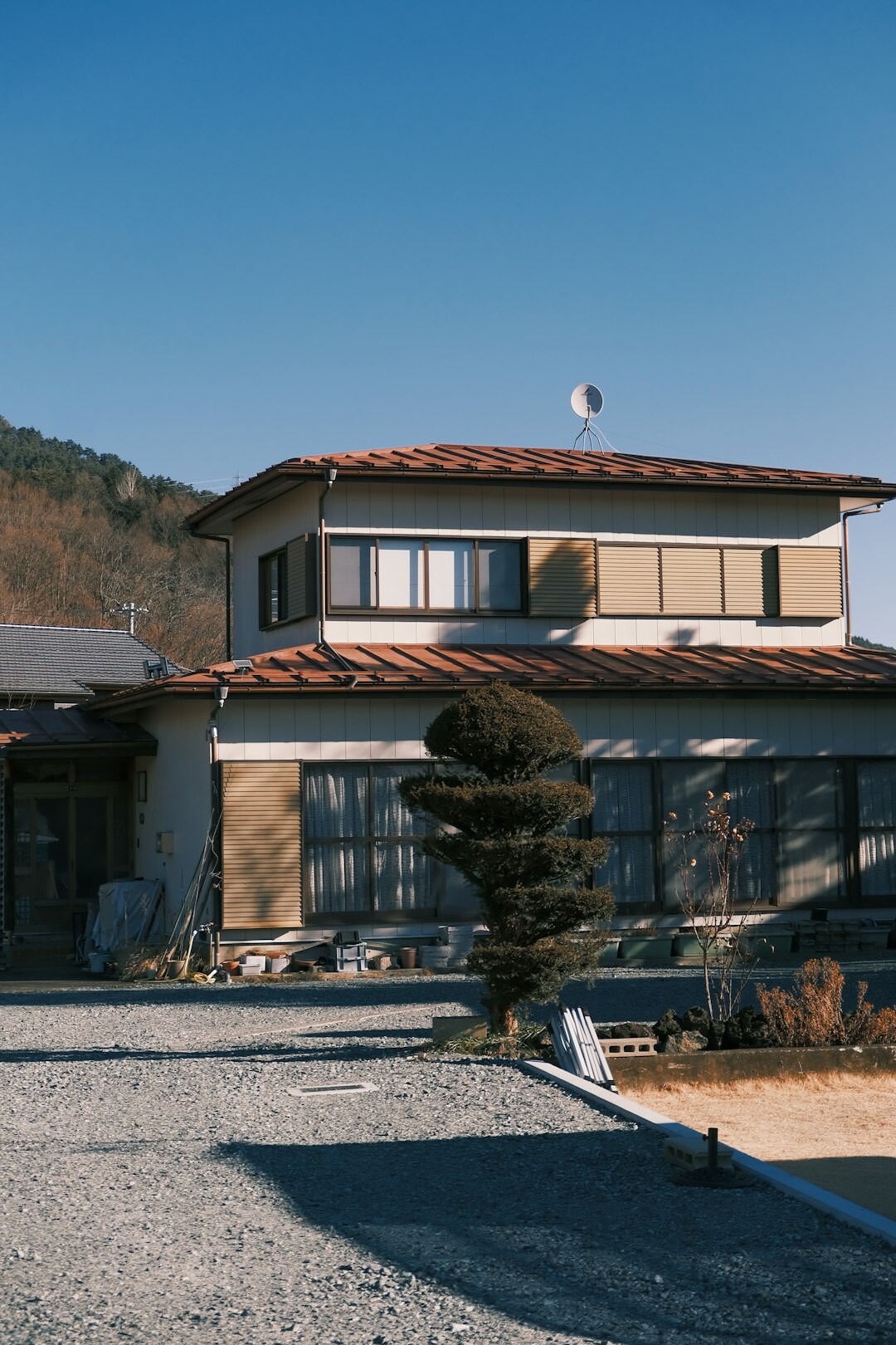 Exterior of a modern Japanese community center building