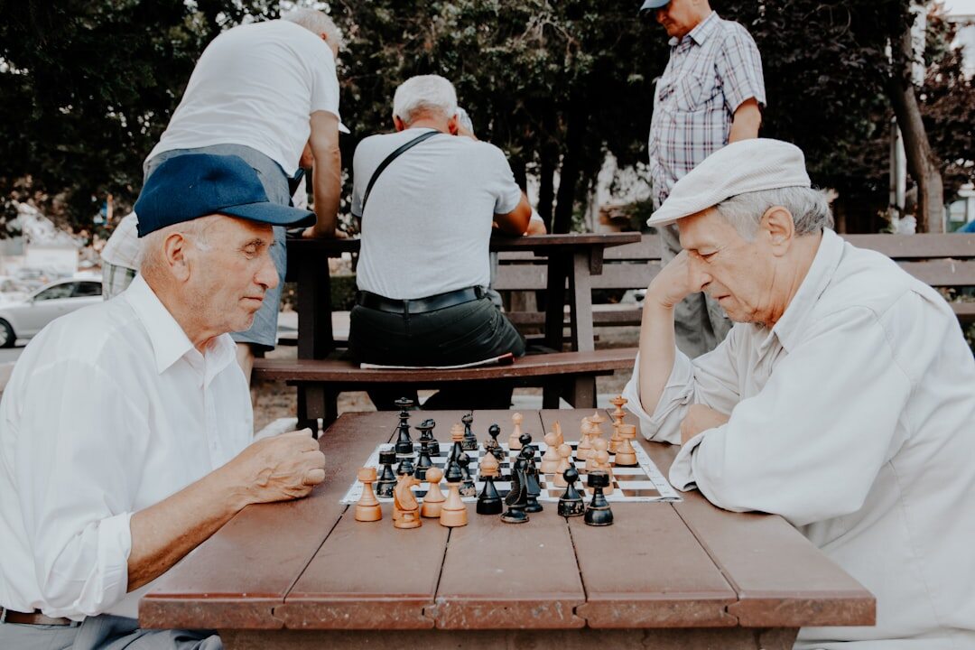 elderly people playing games